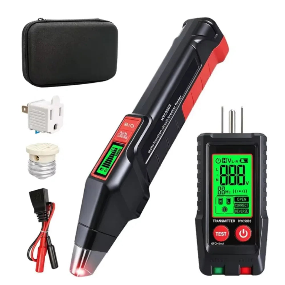 Handheld Receiver Circuit Breaker Finder Digital Display Automatic Detection GFCI Check Branch Line Review for US Plug