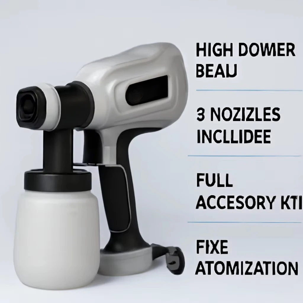 800W Electric Paint Sprayer, Adjustable Flow, 3 Copper Nozzles for Home DIY, Furniture, Walls, and Fence Painting