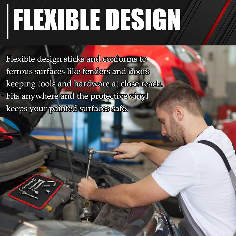 Flexible Magnetic Tool Mat Tray Holder,Magnetic Tool Tray,Flexible Magnetic Mat,Non-Slip For Garage Workshop Auto