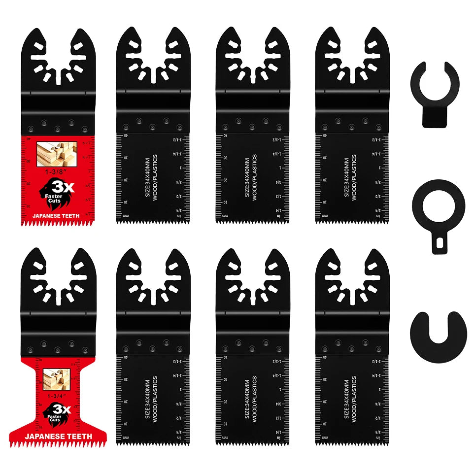 Japanese Teeth Oscillating Saw Blades Universal Quick Release Oscillating Multitool Blades Clean Cut for Wood Plastic