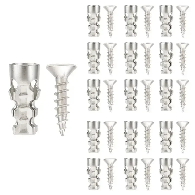 6x14mm Expansion Screws 30/60Pack, High Strength Wall Anchors, Door Hinge Repair Kit for Tile Stone Cabinet Home