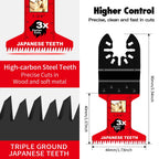 Japanese Teeth Oscillating Saw Blades Universal Quick Release Oscillating Multitool Blades Clean Cut for Wood Plastic