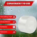 Transparent Window Weather Sealing Tape ， Window Insulation Caulk for Shower Glass Gaps and Clear Tape Doors Windows