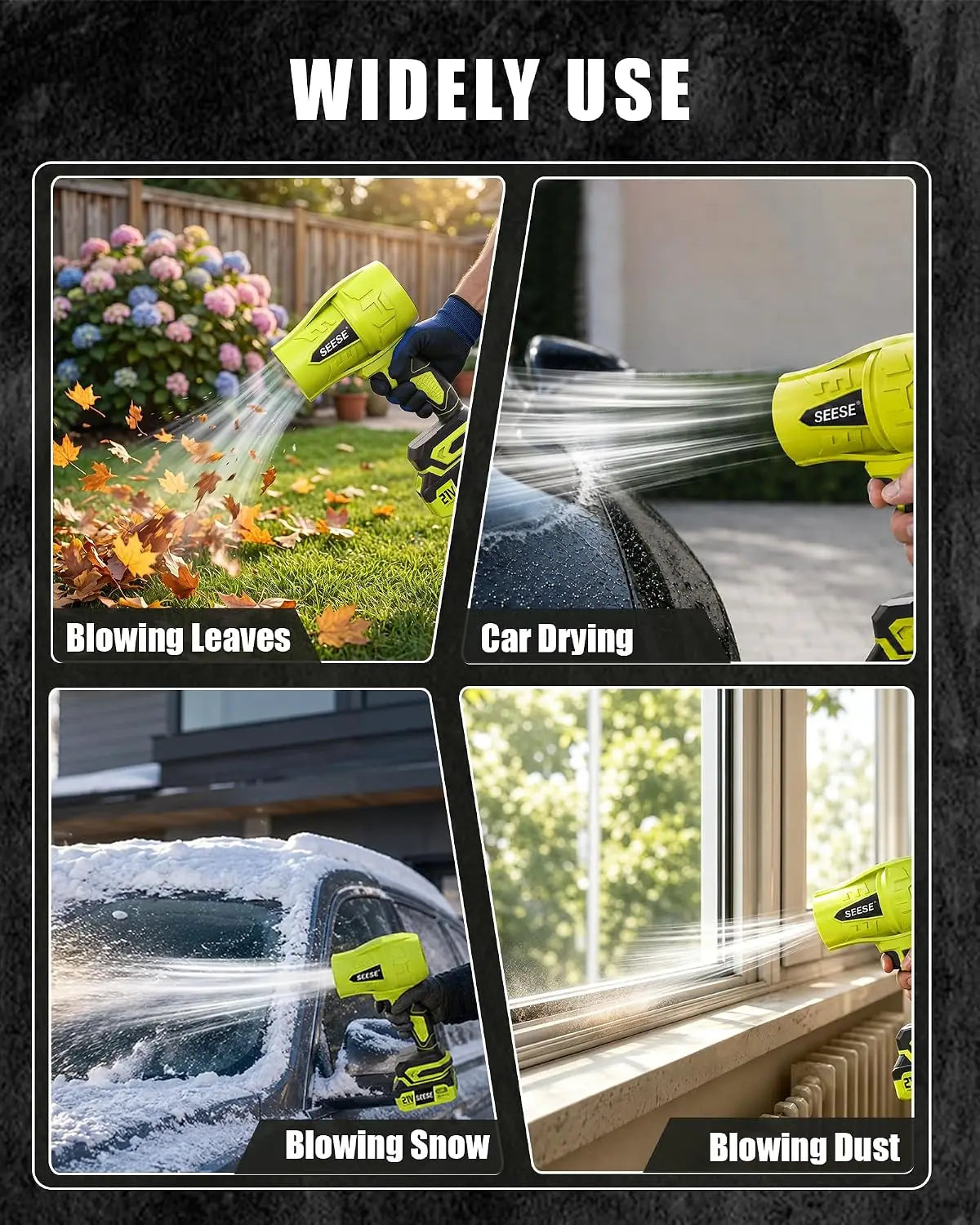 Handheld Cordless Leaf Blower, 600 CFM Turbo Jet, Lightweight Yard Blower for Leaves, Wood Shavings & Car Drying,