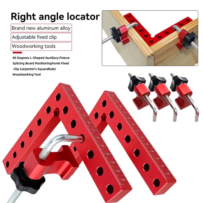 12Pcs Right Angle Square Positioning Jig Kit with Storage Case Aluminum Alloy Woodworking Locator Jig for Furniture DIY