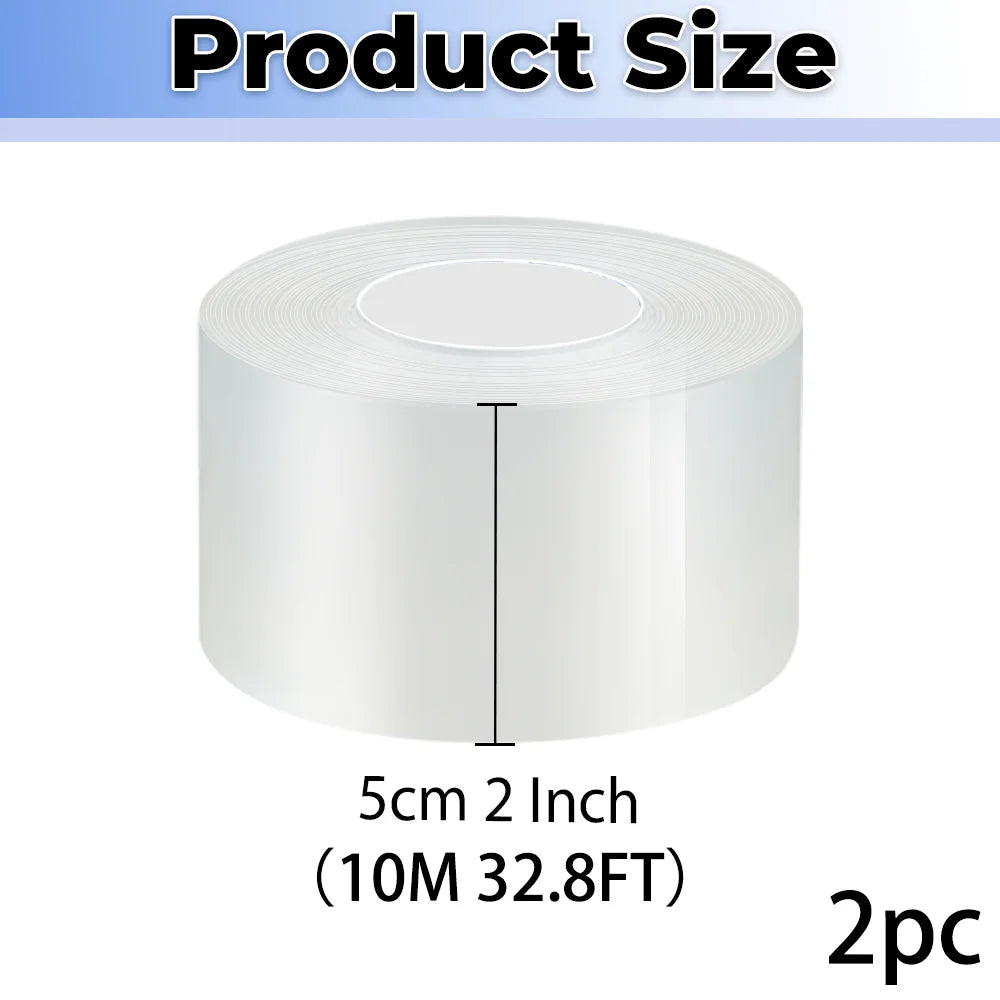 Transparent Window Weather Sealing Tape ， Window Insulation Caulk for Shower Glass Gaps and Clear Tape Doors Windows