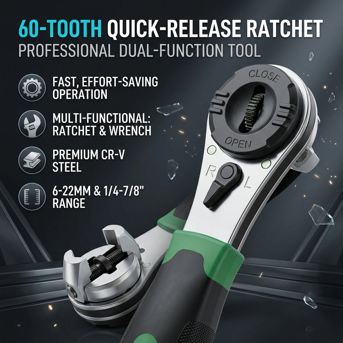 Multifunctional Ratchet Wrench Adjustable 6-22mm Screw Universal Adjustable Ratcheting Wrench Repair Hand Tools