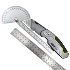 All-Metal Body Alloy Folding Utility Knife – Multi-Use Cutter Knife with 10 Black Blades & 2 Screwdriver Bits