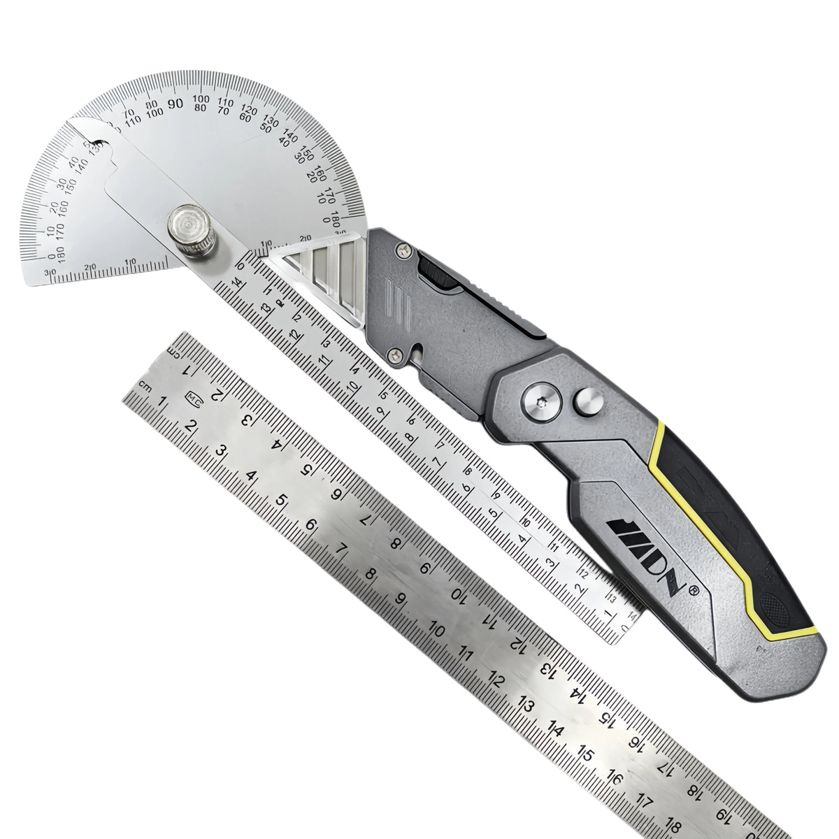 All-Metal Body Alloy Folding Utility Knife – Multi-Use Cutter Knife with 10 Black Blades & 2 Screwdriver Bits