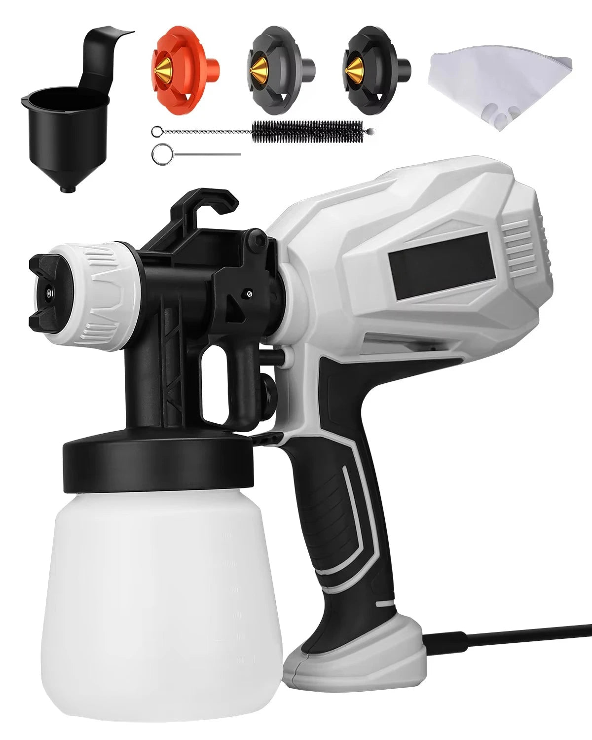 800W Electric Paint Sprayer, Adjustable Flow, 3 Copper Nozzles for Home DIY, Furniture, Walls, and Fence Painting