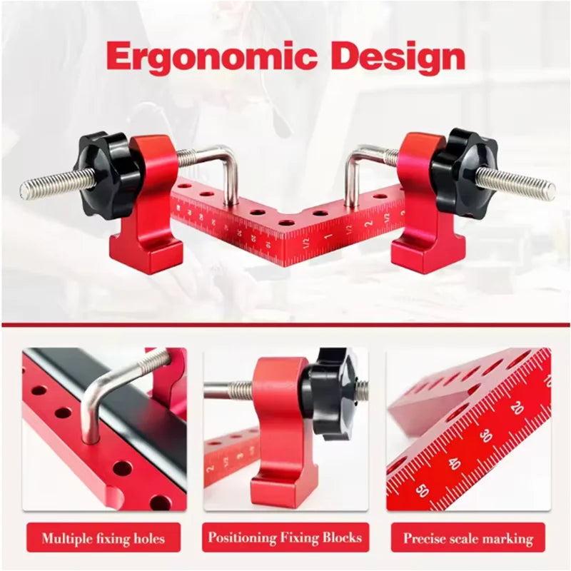 12Pcs Right Angle Square Positioning Jig Kit with Storage Case Aluminum Alloy Woodworking Locator Jig for Furniture DIY