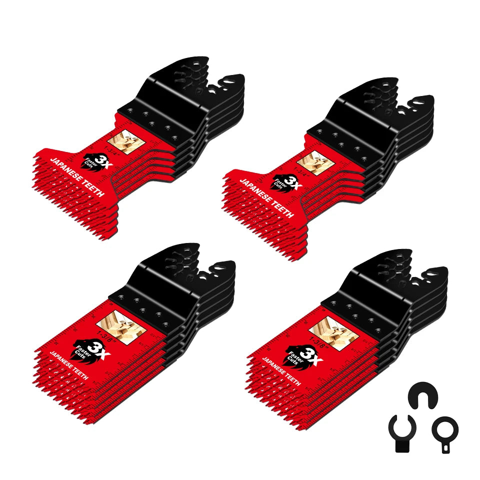 Japanese Teeth Oscillating Saw Blades Universal Quick Release Oscillating Multitool Blades Clean Cut for Wood Plastic