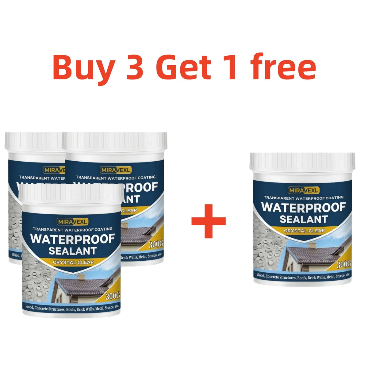MIRAVEXL Crystal Clear Waterproof Sealant Invisible Transparent Adhesive Anti-Leak Liquid Coating for Concrete Wood
