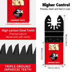 Japanese Teeth Oscillating Saw Blades Universal Quick Release Oscillating Multitool Blades Clean Cut for Wood Plastic