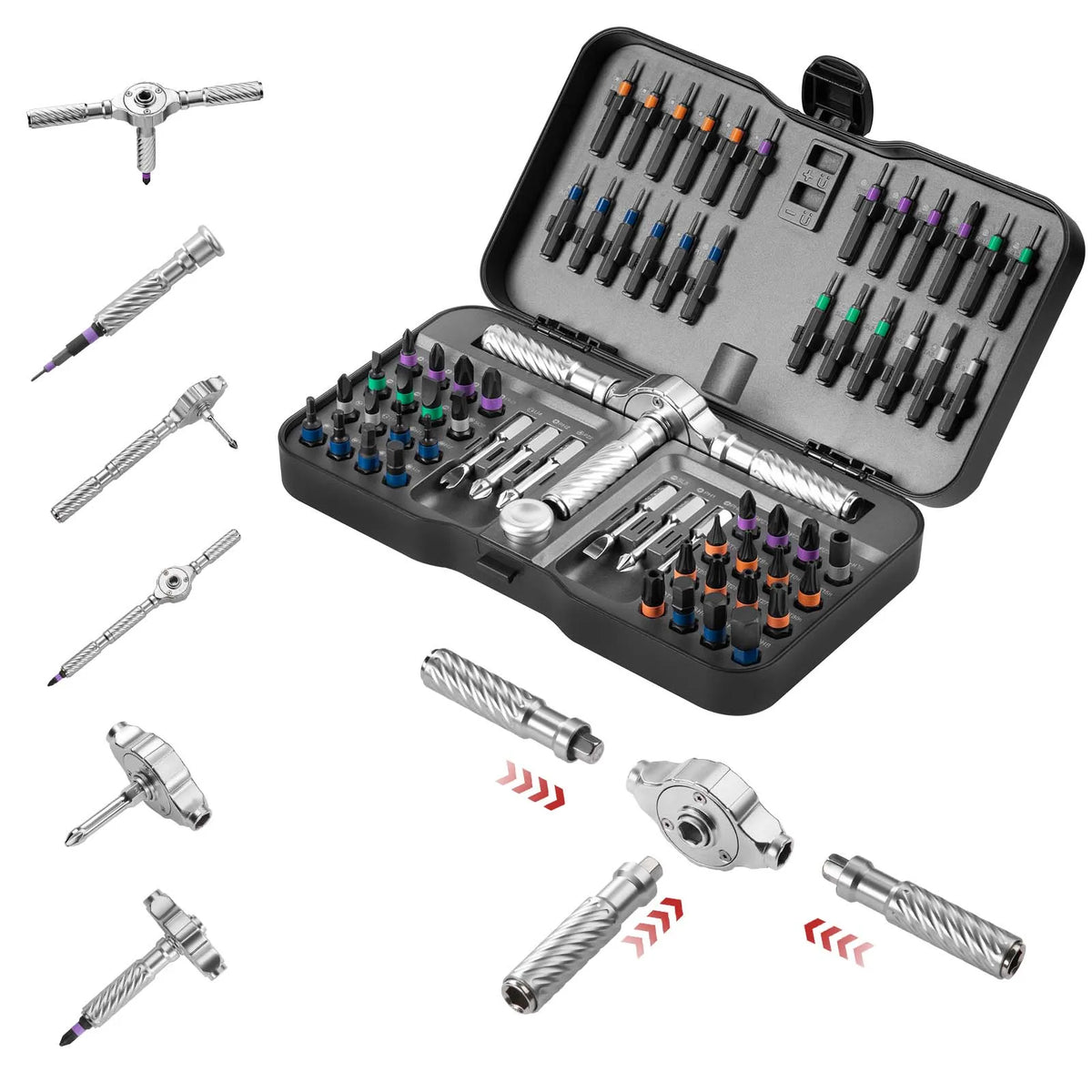 VMAN 24/66/100in1 Multifunction Ratchet Screwdriver Set Multi Magnetic Bits Mini Repair Tool Kit  Household Tool For PC