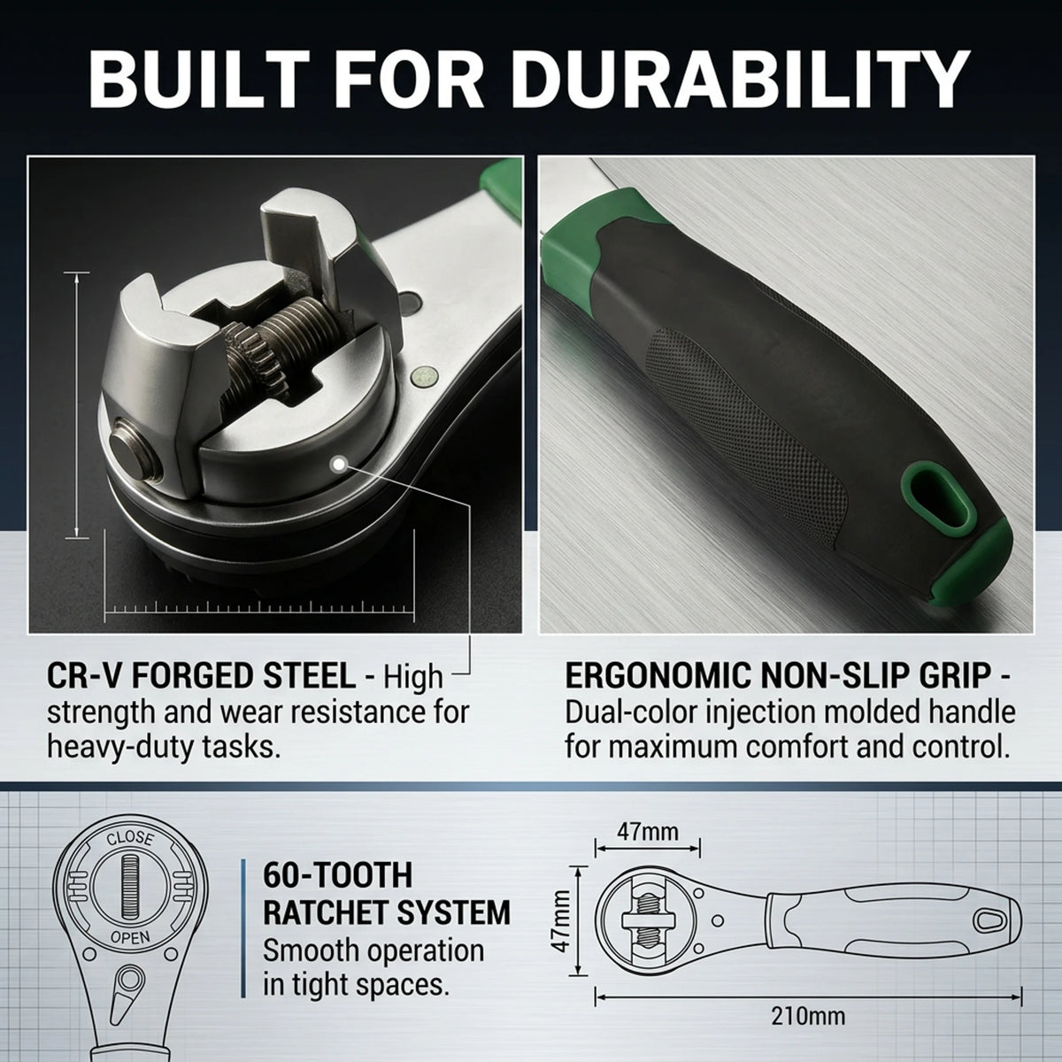 Multifunctional Ratchet Wrench Adjustable 6-22mm Screw Universal Adjustable Ratcheting Wrench Repair Hand Tools